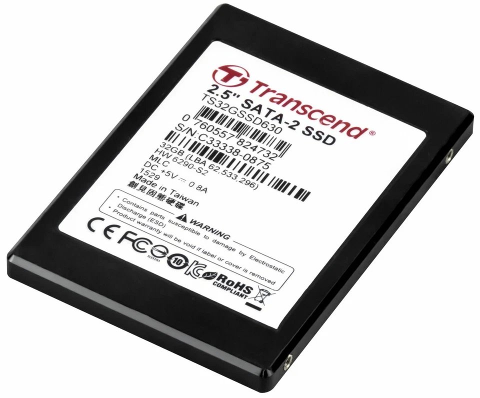 Hard Drive Transcend TS32GSSD630 32GB MLC SATA II SSD 64MB Cache 2.5" Inch - Image 1 of 3