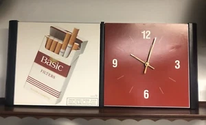 Vintage BASIC Cigarette WALL CLOCK 1992 Sign Advertising New Old Stock - ManCave - Picture 1 of 1