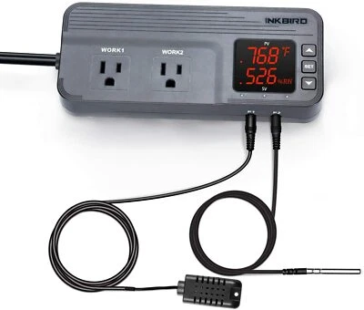 Inkbird Temperature Controller Outlets Thermostat ITC-608T Dual Sensor Stage Fan - Image 1 of 4