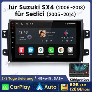 8-Kern 128GB Android Autoradio GPS Navi Für SUZUKI SX4 Fiat Sedici DAB+ BT WiFi - Bild 1 von 13