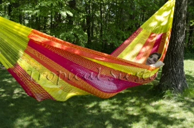 NEW COTTON Mexican Hammock Frm Yucatan UNQUE FAMILY - Image 1 of 2