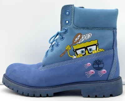Timberland 6” Premium SpongeBob Blue Waterproof Boots TB0A22T4 J45 sz 10 - Image 1 of 4