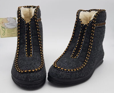 INTERMAX Hüttenschuhe Hausstiefel Hausschuhe Hüttenstiefel Filz Wolle Stiefel