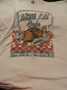 T Shirt Texas Road Kill Cafe Armadillo Grill Adult XL 100% Cotton - Picture 1 of 4