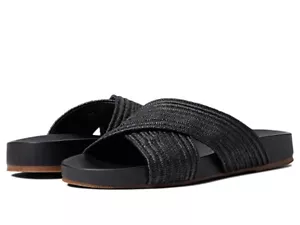 Kaanas Miri Sandals Women's US 5 Black Crossover Elastic Braided Slide KHD1350 - Picture 1 of 12