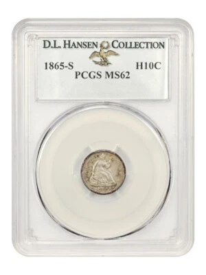1865-S H10C PCGS MS62 ex: D.L. Hansen - Image 1 of 4
