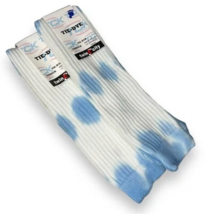TCK Tie Dye Multisport Tube Socks Soccer Softball Size Large Blue White 2 Pair - Picture 1 of 3