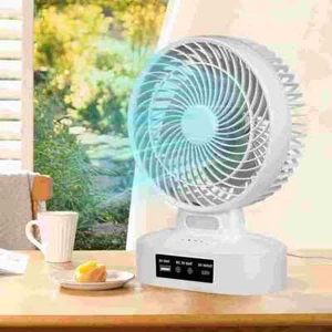 3 in 1 Rechargeable Fan With Solar Panel 3 Speeds, LED light and 2 Free bulbs - Picture 1 of 10