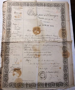 1841 PASSEPORT pour louis de la martiniere d'ANNEMAS pour l'Italie - Picture 1 of 3