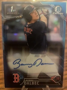 Bobby Dalbec 2016 Bowman Draft #CDA-BD cromo refractor de onda azul automático #/150 - Imagen 1 de 2