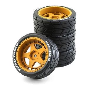 4 X Drift Tires & Wheels 12mm Hex for HPI HSP 1:10 RC On Road Racing Car Black - Picture 1 of 4