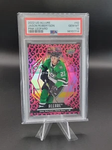 Jason Robertson 2022-23 Upper Deck Allure #42 Pink Leopard SP PSA 10 - POP 1 - Imagen 1 de 5