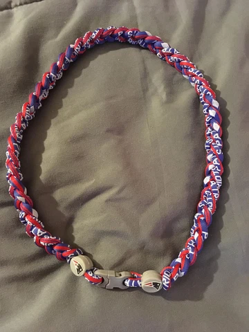 NEW ENGLAND PATRIOTS Triple Rope Team Titanium Blue Necklace 22" FAST! FREE SHIP Cover