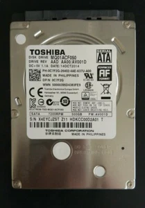Disque dur TOSHIBA 500 Go 2.5'' - MQ01ACF050 - 7200 tours - Afbeelding 1 van 2