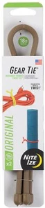 Nite Ize 2-Pack Gear Tie Reusable Rubber Twist Tie, 18" - Coyote