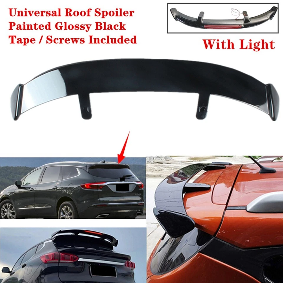Universal Fit For Buick Enclave 18-23 Rear Roof Spoiler Wing Black With Light Foto 1 de 4