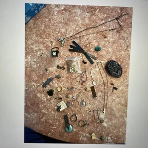 Vintage huge lot of costume jewelry lot sterling silver earrings, gold filled - Picture 1 of 12