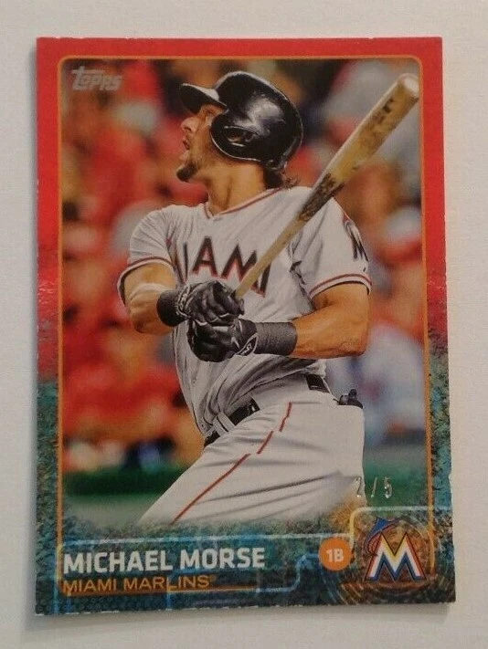 2015 Topps MINI Online Exclusive MICHAEL MORSE RED #2/5 MADE Marlins #565 - Image 1 of 1