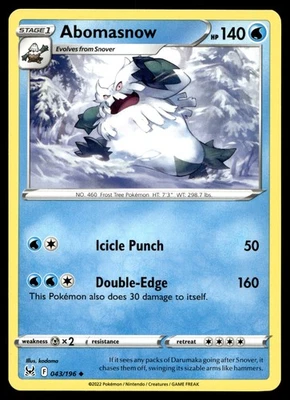 Abomasnow 043/196 SWSH11: Lost Origin - Image 1 of 2