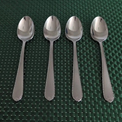 4 cucharas soperas ovaladas Hampton Platersmiths RACHELLE FROST Place 18/10 Corea 247 Foto 1 de 4