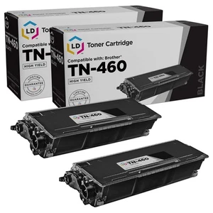 LD kompatibler Ersatz für Brother TN460 2er Pack schwarze Toner mit hoher Reichweite - Bild 1 von 9