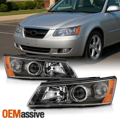 Juego de pares de faros proyectores izquierda + derecha Sonata negro para 06-08 Foto 1 de 4