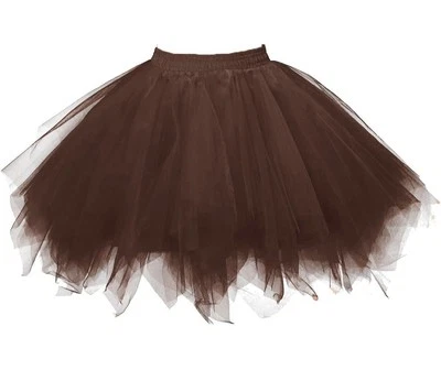 Brown Tutu Tulle Mesh Petticoat Ballet Bubble Skirt Costume Size XXL NWOT - Image 1 of 3