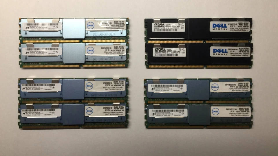 2 8GB (16GB total) Dell DDR2 ECC RAM/Memory (*UNTESTED*), 667MHz PC2-5300F - Image 1 of 4