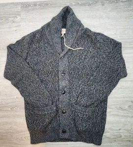 Faherty melierter Baumwoll-Cardigan Pullover dunkelgrau Medium neu ohne Etikett 198 $ - Bild 1 von 7