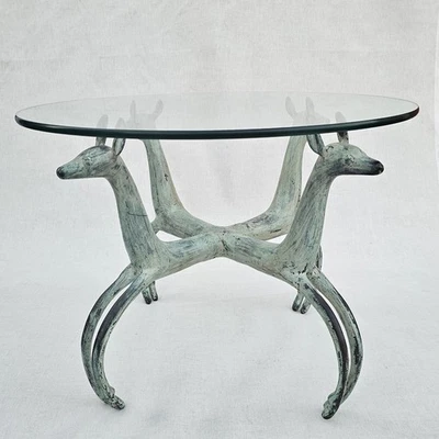 Mid Century Modern Cast Bronze Deer Form Table Base After Armand Albert Rateau - Image 1 of 4