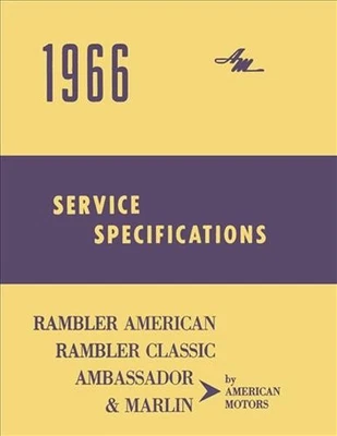 1966 Rambler 服务规格手册美国经典大使马林 — 第 1/4 张图片