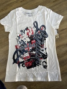 Hard Rock Cafe T Shirt London Piccadilly Graphic Ladies Medium White 100% Cotton - Picture 1 of 10