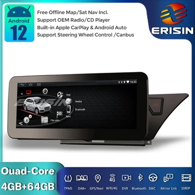64GB IPS DAB+Android 12 Car Stereo Sat Nav GPS CarPlay Wifi For Audi A4/A5/B8/S4 - Image 1 of 4