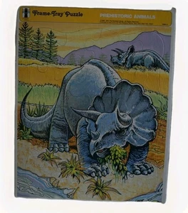 Rainbow Works Prehistoric Animals Triceratops Frame-Tray Puzzle 1987 - Picture 1 of 2