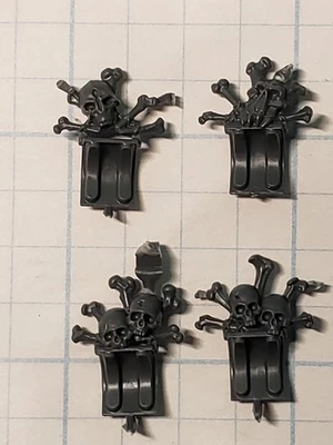 40k Space Wolves ARMORY Bits Wulfen Skull Engraved Backpack Icons Lot AR01 - Image 1 of 4