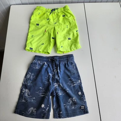 Lote de 2 Bañadores Pantalones Cortos Nordstrom Billabong Carter’s Azul Amarillo Niños Talla 7 Foto 1 de 4