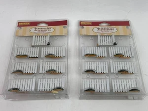 Plastic Picket Fence Grass Shrubs 2 Sets (14 pcs) Lemax Village Collection NEW - Picture 1 of 5