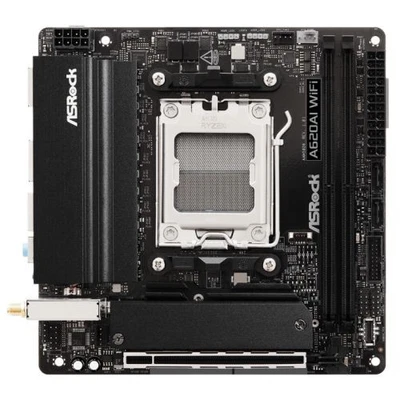 Asrock A620AI WIFI Amd A620a Am5 Mini Itx 2 Ddr5 Hdmi Wi-Fi 6E 2.5G & Gb Lan 2X - Image 1 of 2