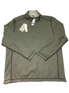 Tommy Bahama Pullover Mens Extra Large Green Reversible Quarter 1/4 Zip Sweater - Picture 1 of 11