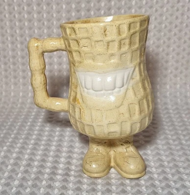 Taza vintage de cerámica de maní sonriente del presidente Jimmy Carter de los años 70 novedad Foto 1 de 4
