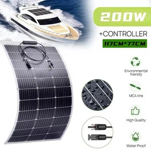 200W Watt 18V Solarpanel Flexibel Monokristallin Solarmodul für Wohnmobil RV DE - Bild 1 von 14