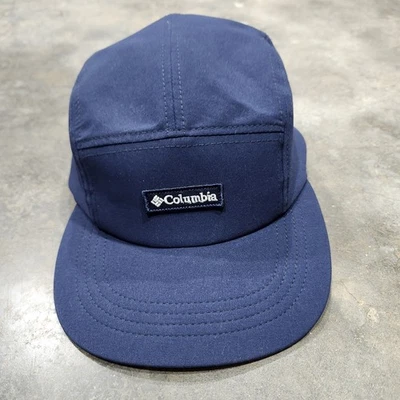 Columbia Omni-Shade Creek Side 5 Panel Hat Blue Strapback Cap Patch Logo - Image 1 of 4