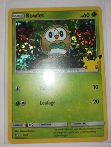 Rowlet 7/25 Pokémon 25th Anniversary Holo Promo McDonald's  - Picture 1 of 2
