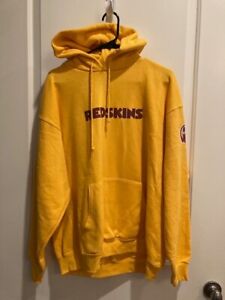 Washington Redskins Sweater Mens L Yellow NFL Football Hoodie Godfrey