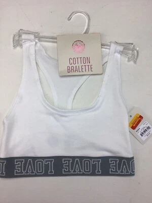So Cotton Bralette, Size XS.  30A. 30B.  White. - Image 1 of 4