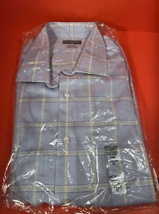 Van Heusen Dress Shirt 17.5 34/35 NEW!! Blue And Yellow - Picture 1 of 4