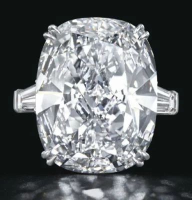 Cushion Cut Ring Sparkly Solitaire Engagement Solid 925 Sterling Silver Baguette - Image 1 of 2