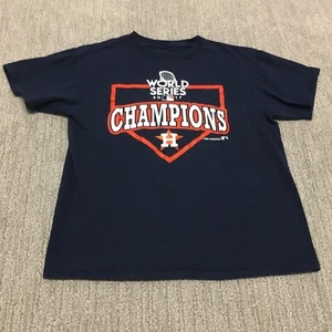 Houston Astros Shirt Youth Large 14-16 Blue Baseball MLB Kids Boys World Series - Picture 1 of 11