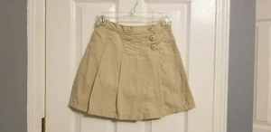 Gymboree Girl's School Uniform Pleated Woven Skort Beige Size 9 Pre-Owned - Picture 1 of 4