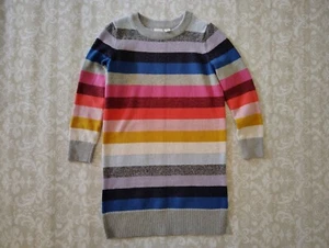 GAP S 6-7 Girl Rainbow Striped Sweater Dress - Picture 1 of 3